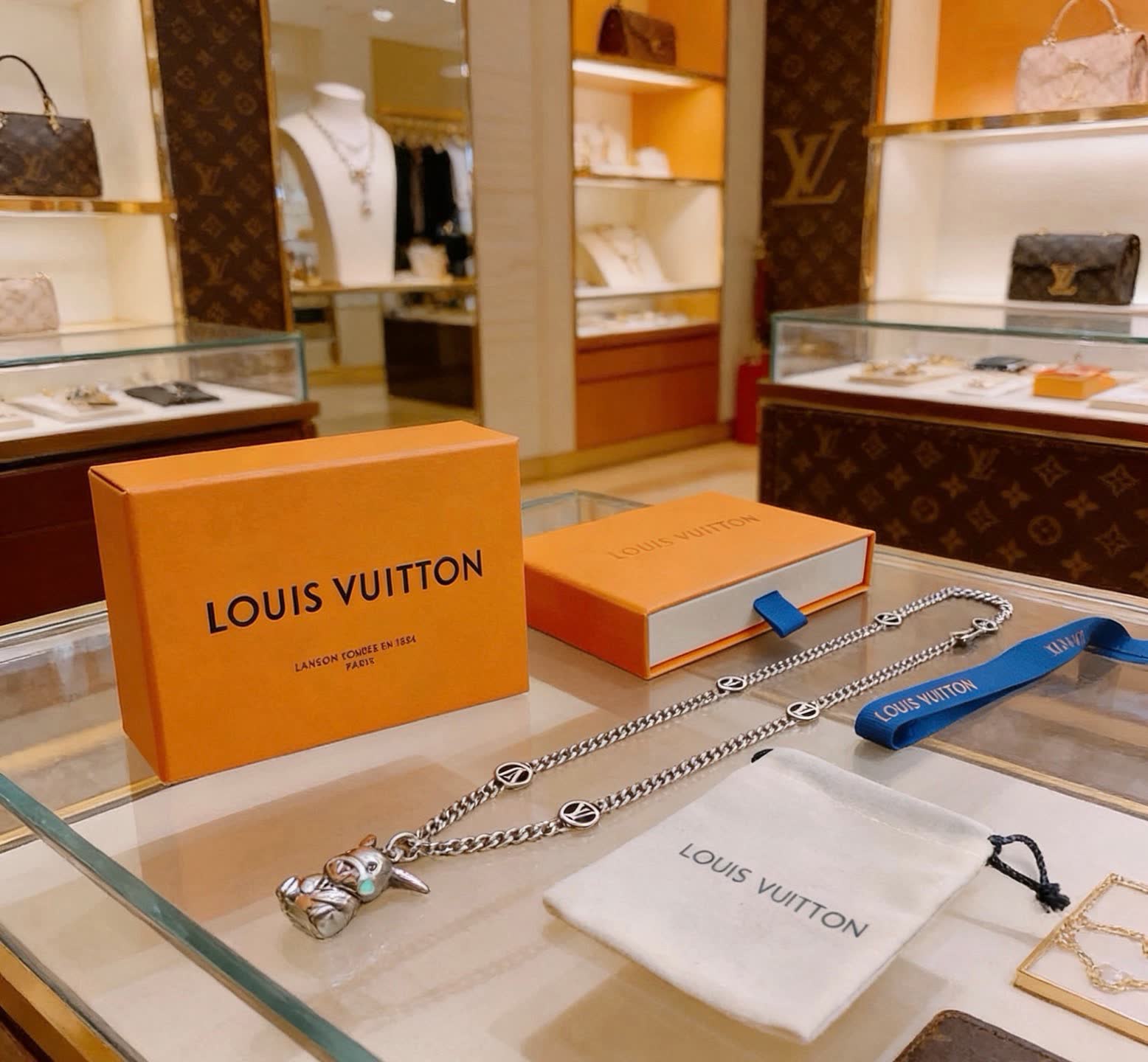 Louis Vuitton Silver Charm Necklace